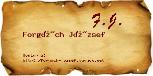 Forgách József névjegykártya